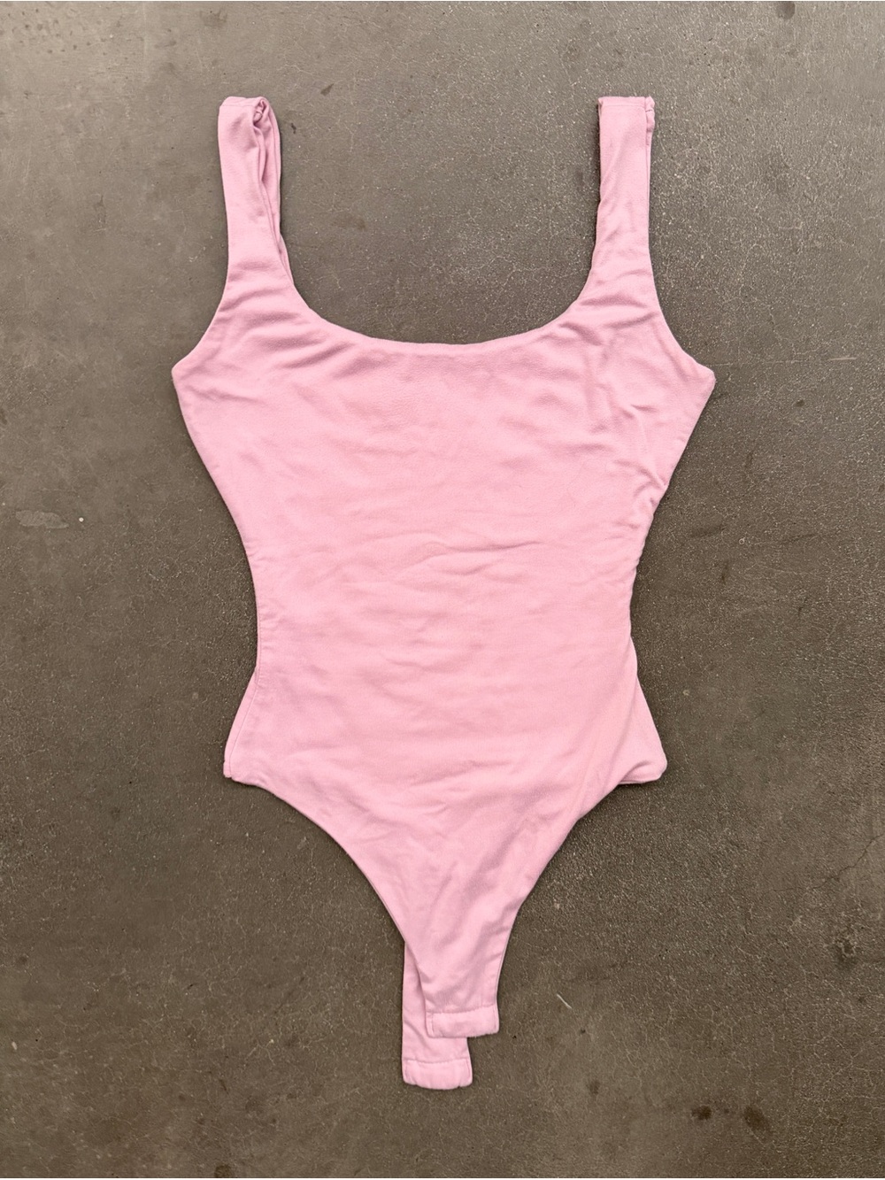 Girls' Soft Pink One-Piece Bodysuit with Scoop Neck